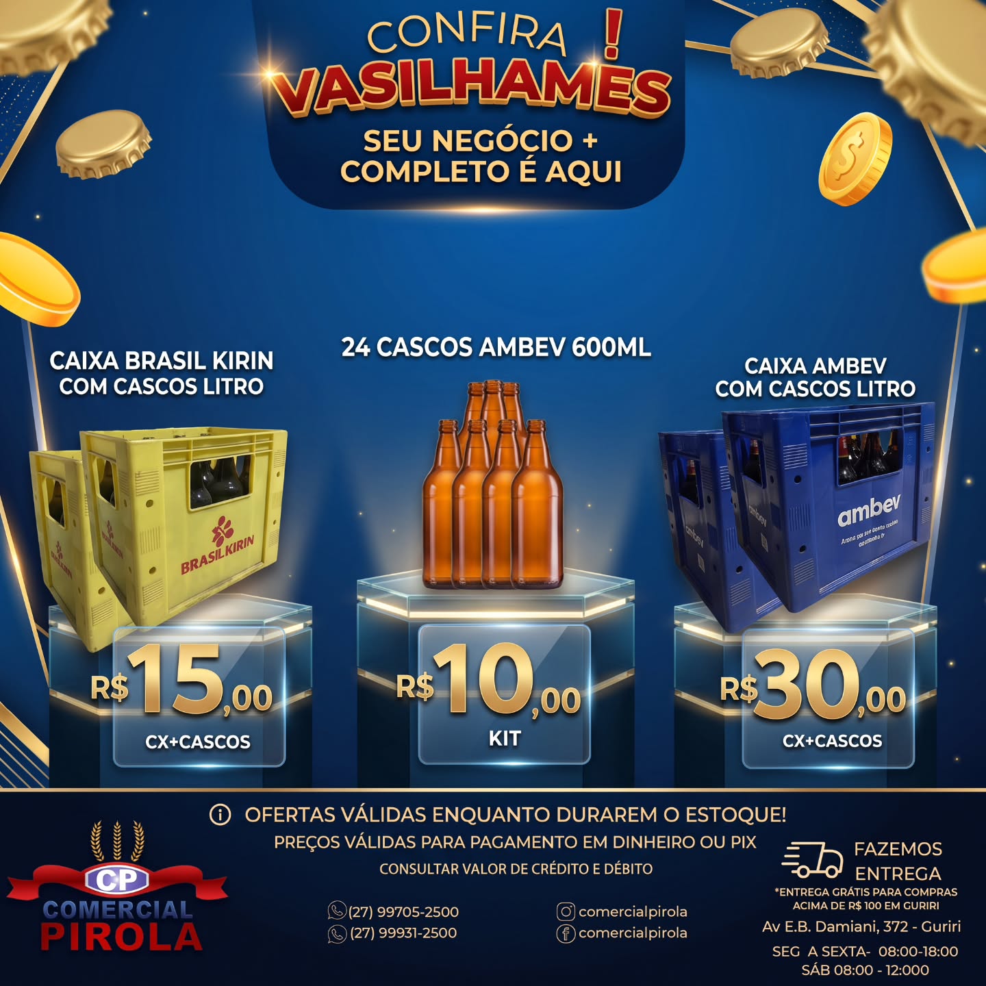 Caixa Brasil Kirin com Cascos Litro
