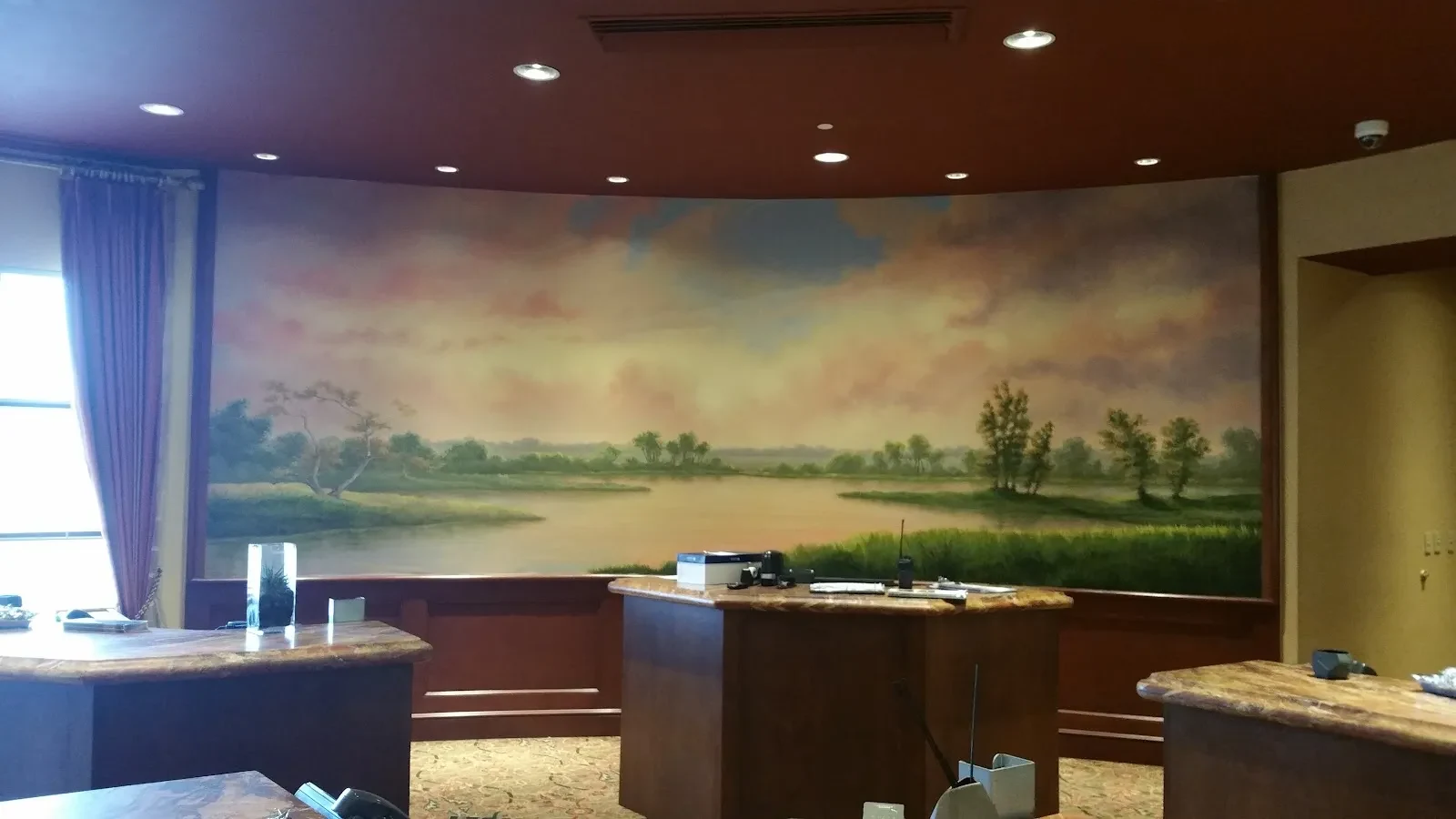 Marshland Landscape with Golden Sky Mural in Springfield, MO