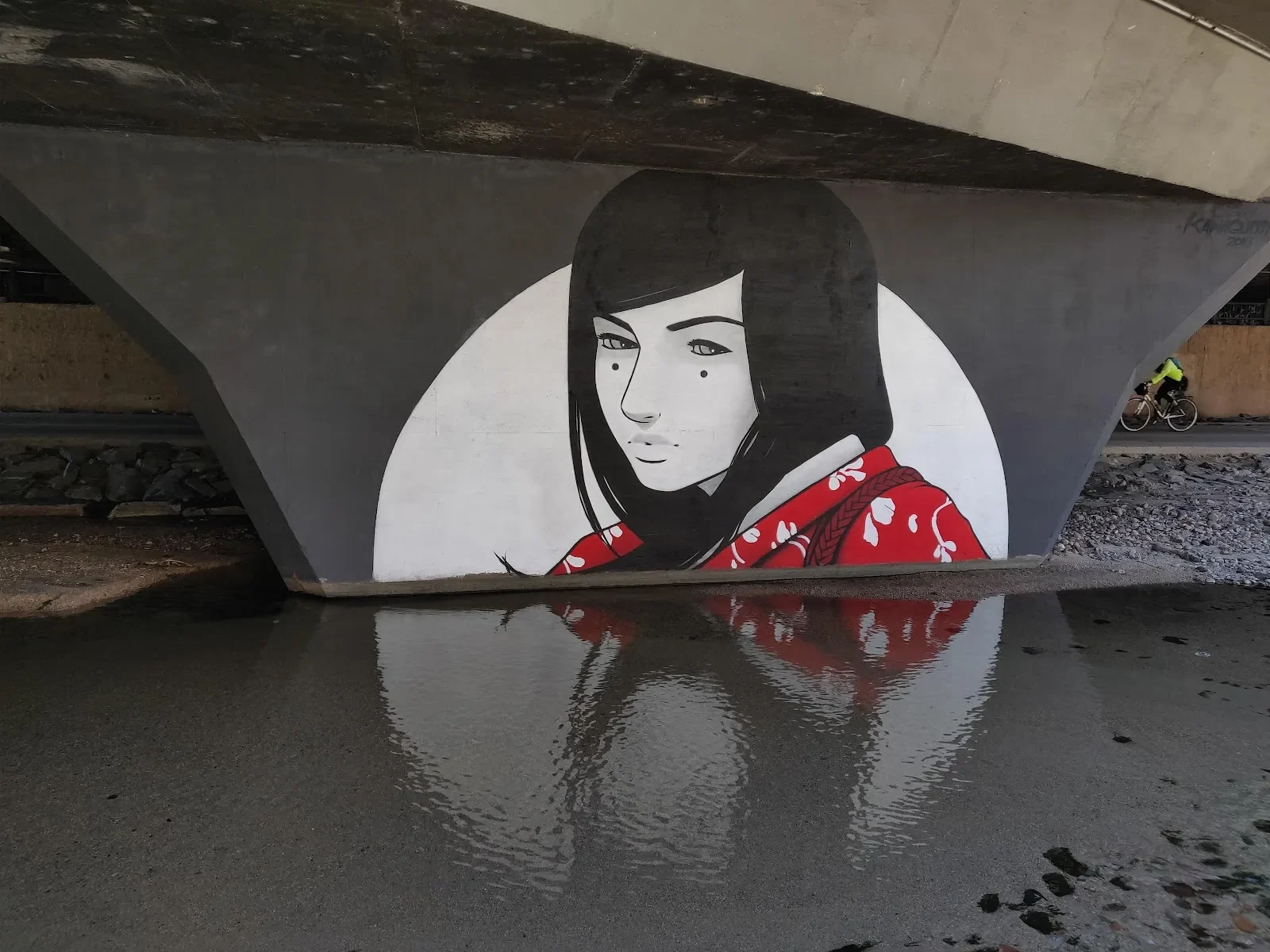 Woman in Red Floral Jacket Mural in Thornton, CO