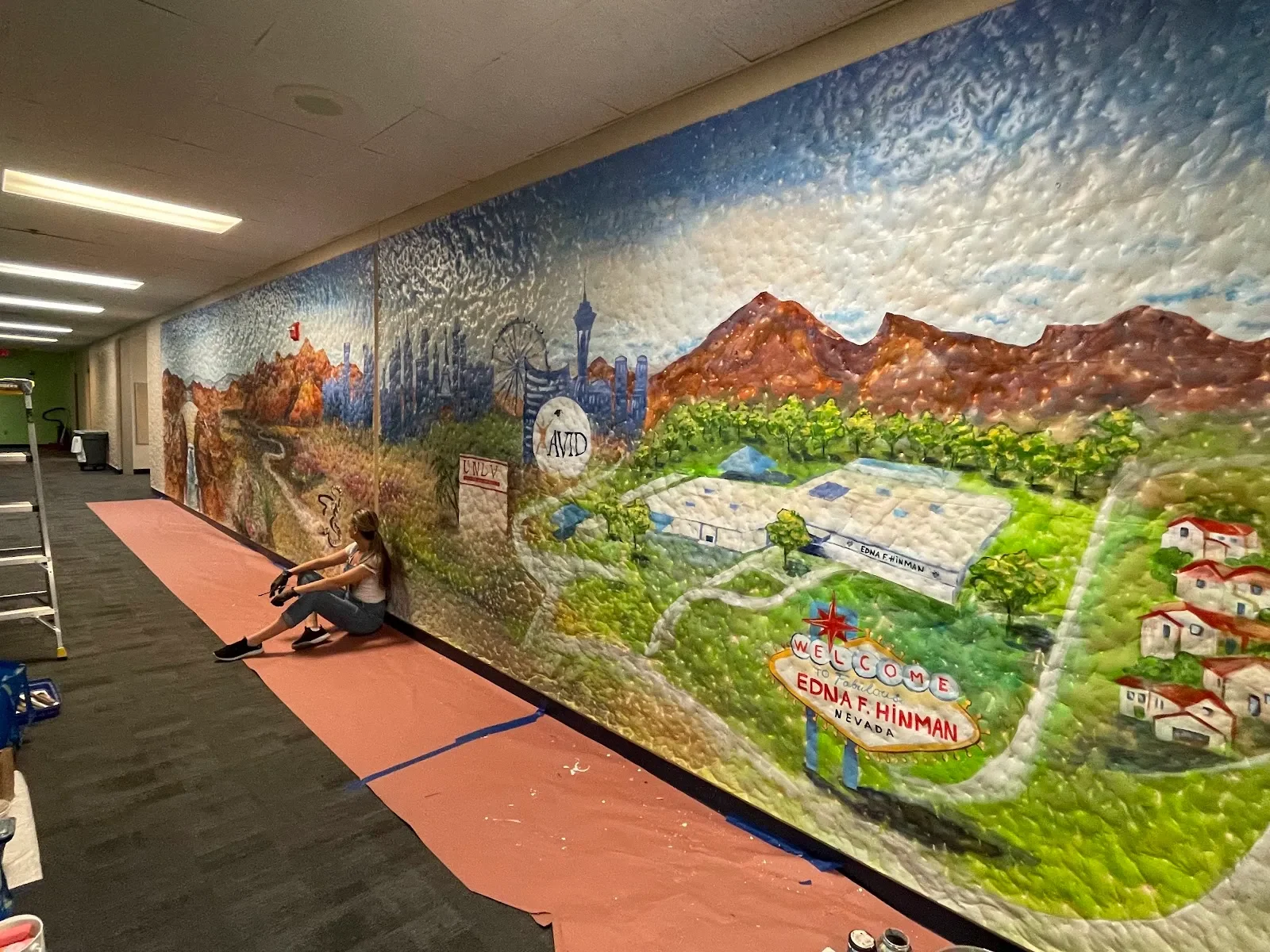 Edna Hinman Valley Landscape with Mountain Vista Mural in Henderson, NV