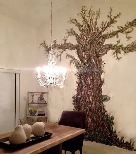 Gnarled Tree with Spreading Branches Mural in Coral Springs, FL