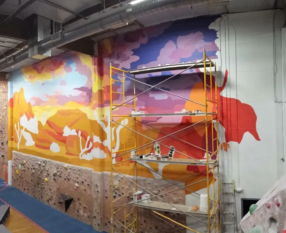 Desert Sunset with Dramatic Cloud Formation Mural in Glendale, CA