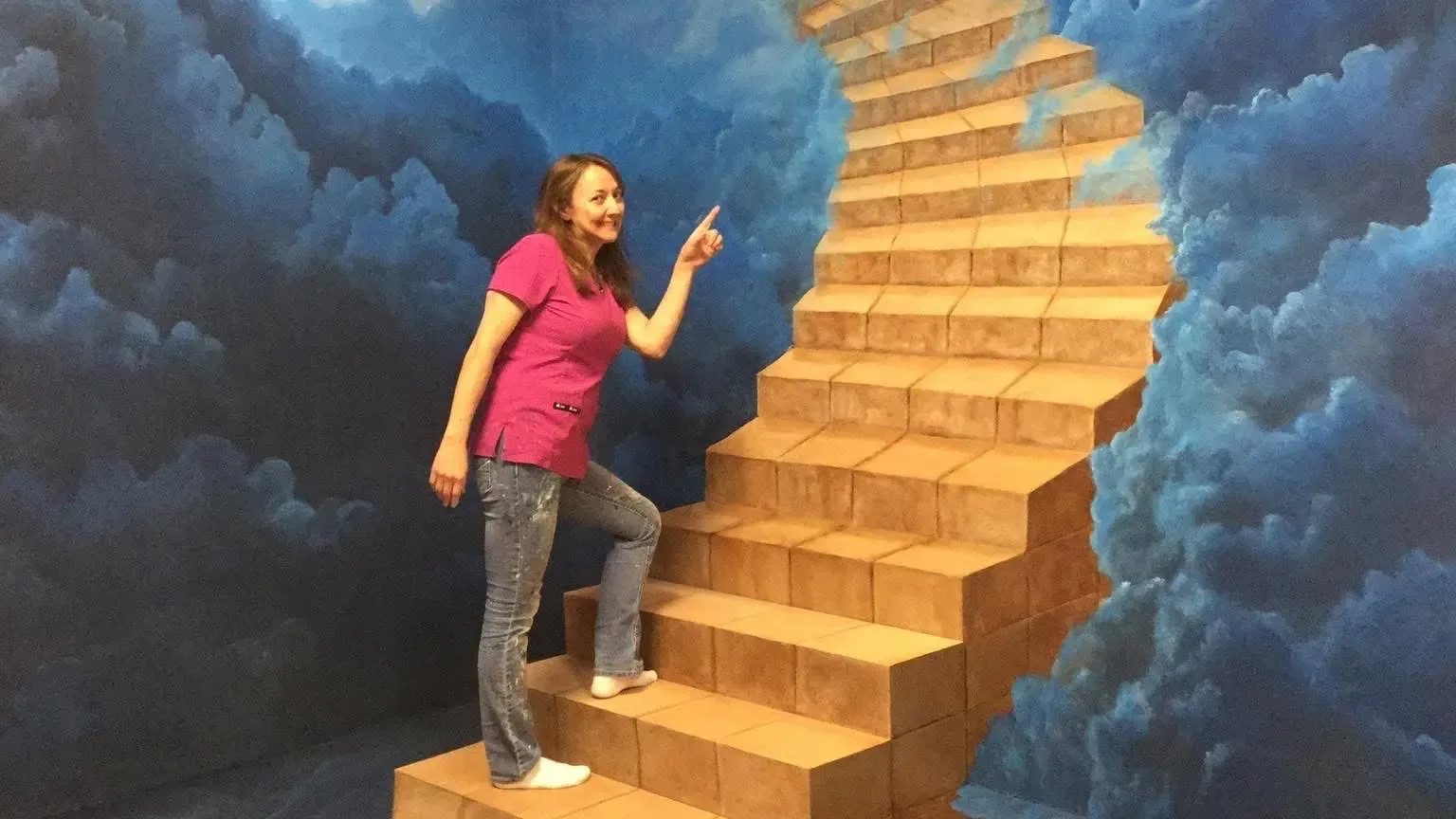 Stairway Through Clouds to Sky Mural in Las Vegas, NV