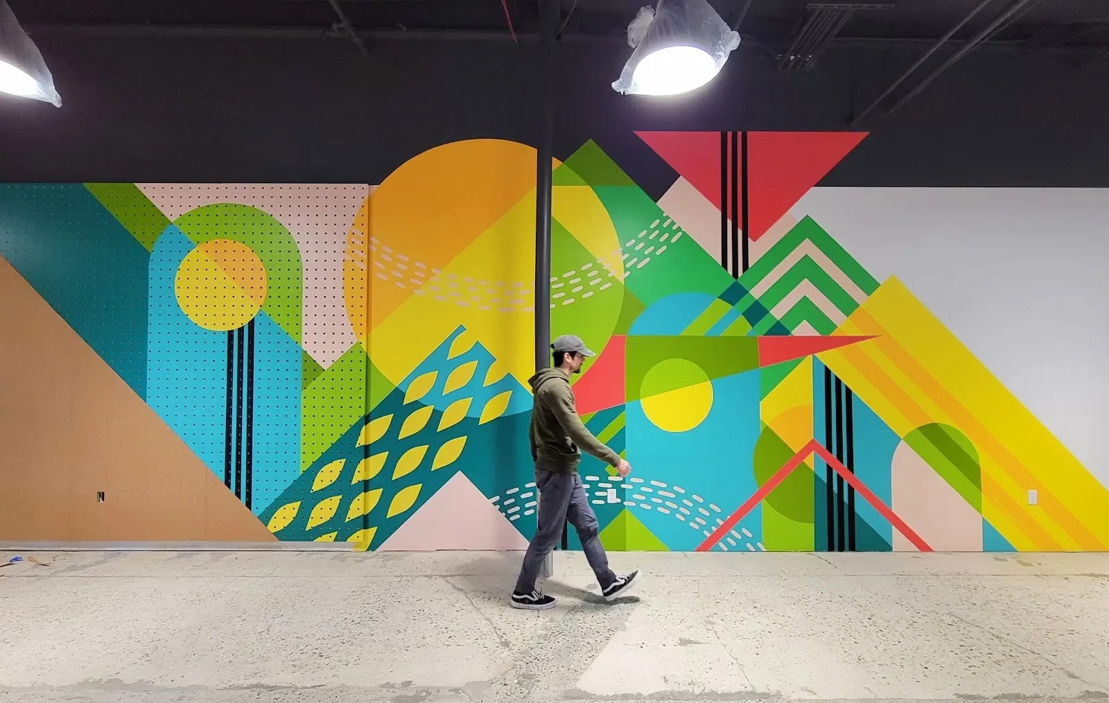Geometric Harmony of Color and Pattern Mural in Rancho Cucamonga, CA