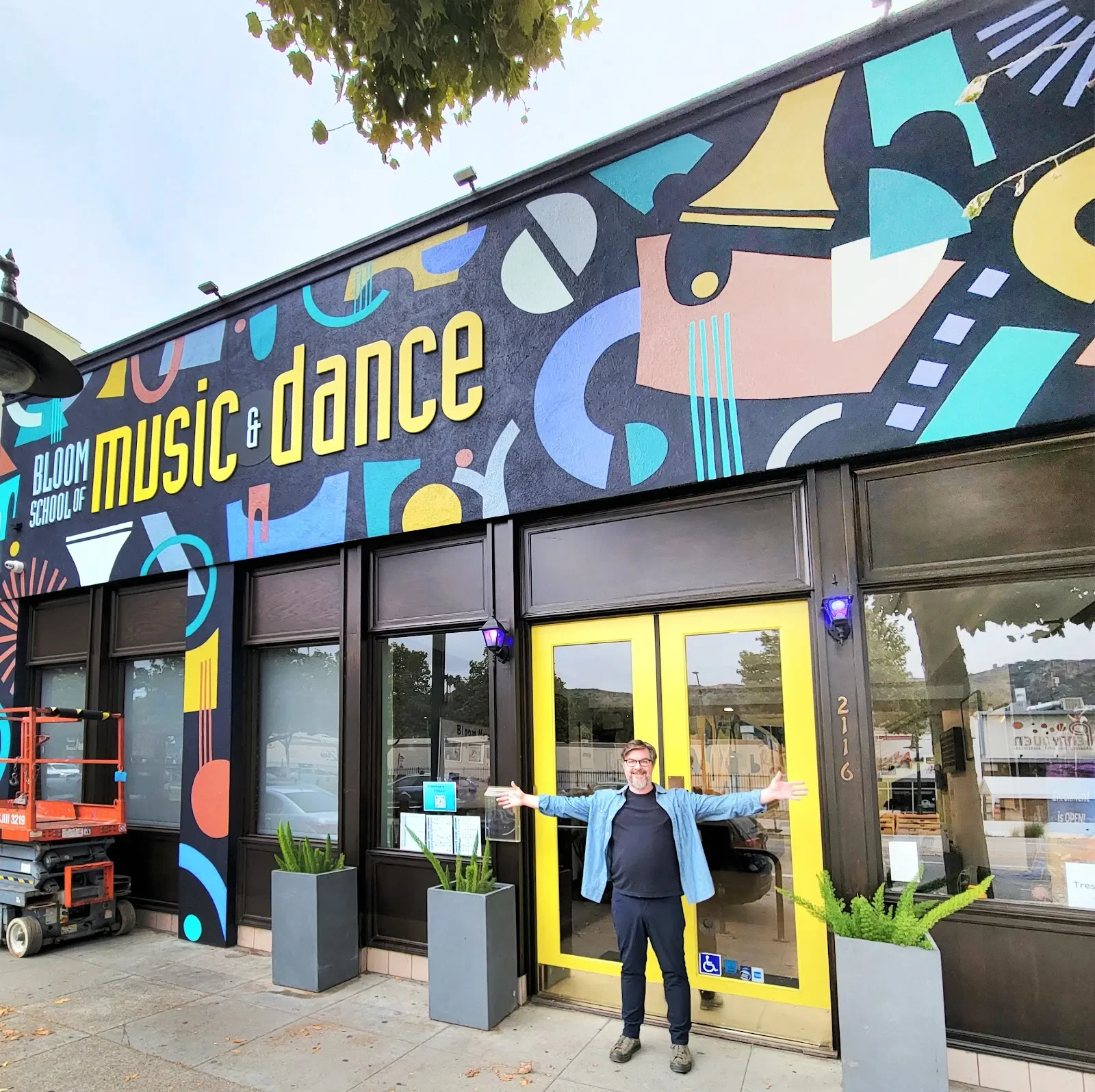 Geometric Harmony of Music and Movement Mural in Rancho Cucamonga, CA