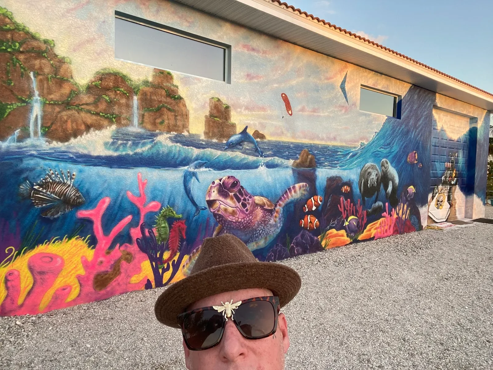 Underwater Ocean Life With Coastal Cliffs Mural in Cape Coral, FL