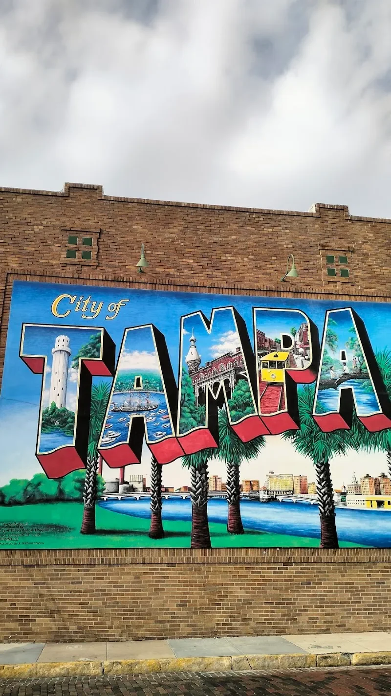 City of Tampa Iconic Landmarks and Palms Mural in Tampa, FL
