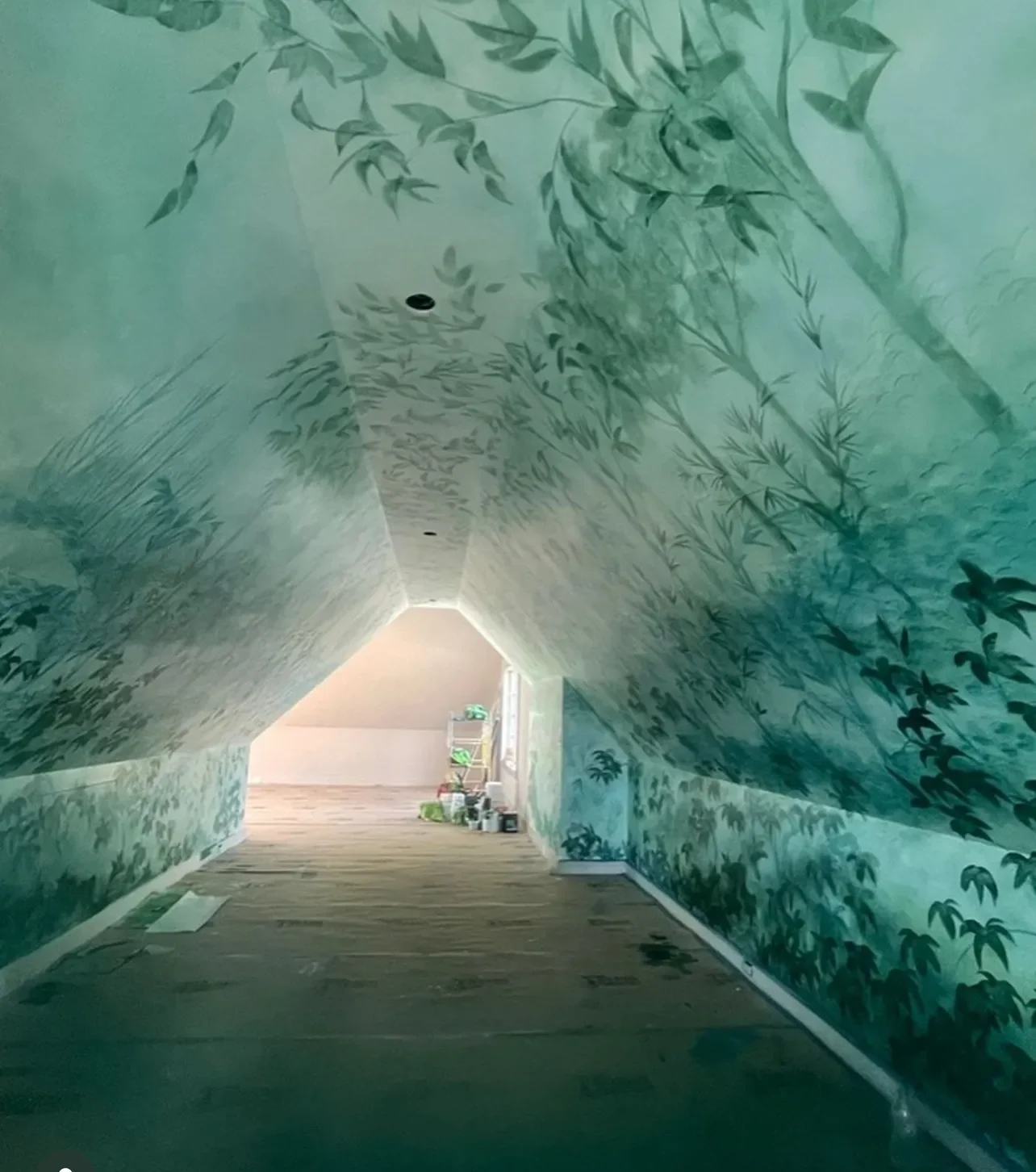 Leafy Tunnel Towards Light Mural in Stamford, CT