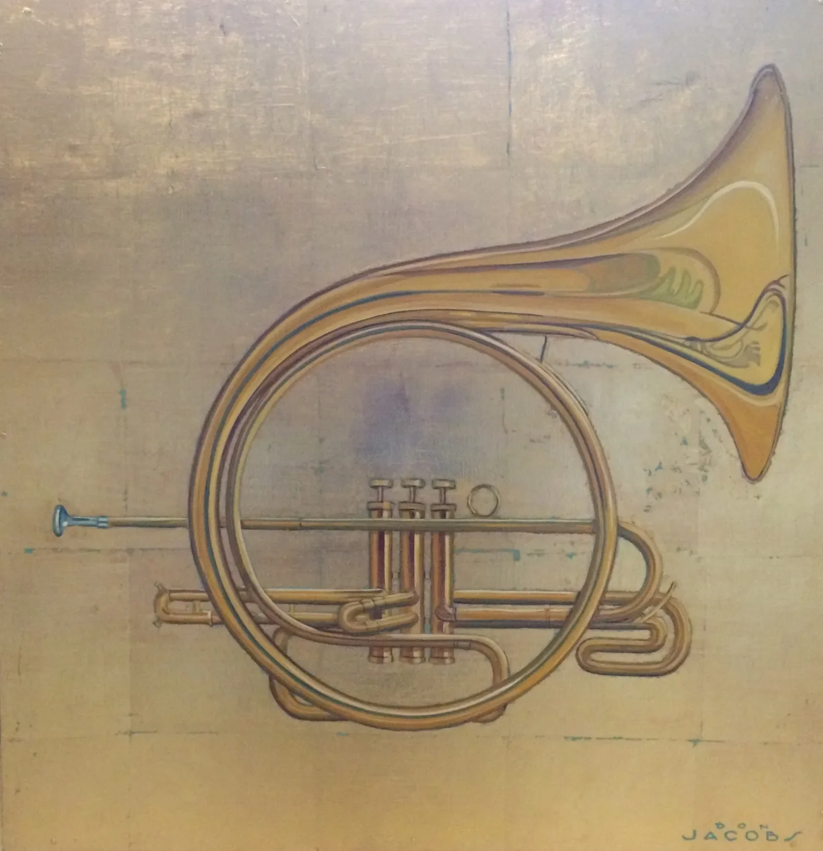 Golden Brass Trumpet on Neutral Ground Mural in Jackson, MS