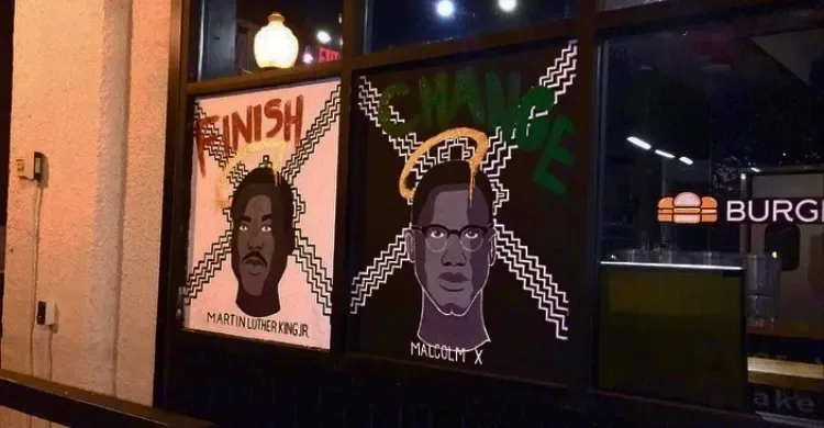 Civil Rights Icons with Lightning Geometry Mural in Richardson, TX