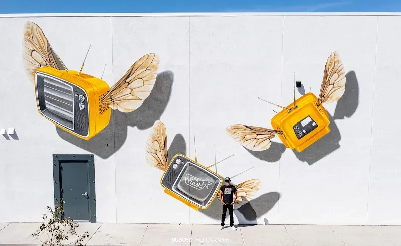 Ignacio Garcia TV Bees Mural in Tucson, AZ