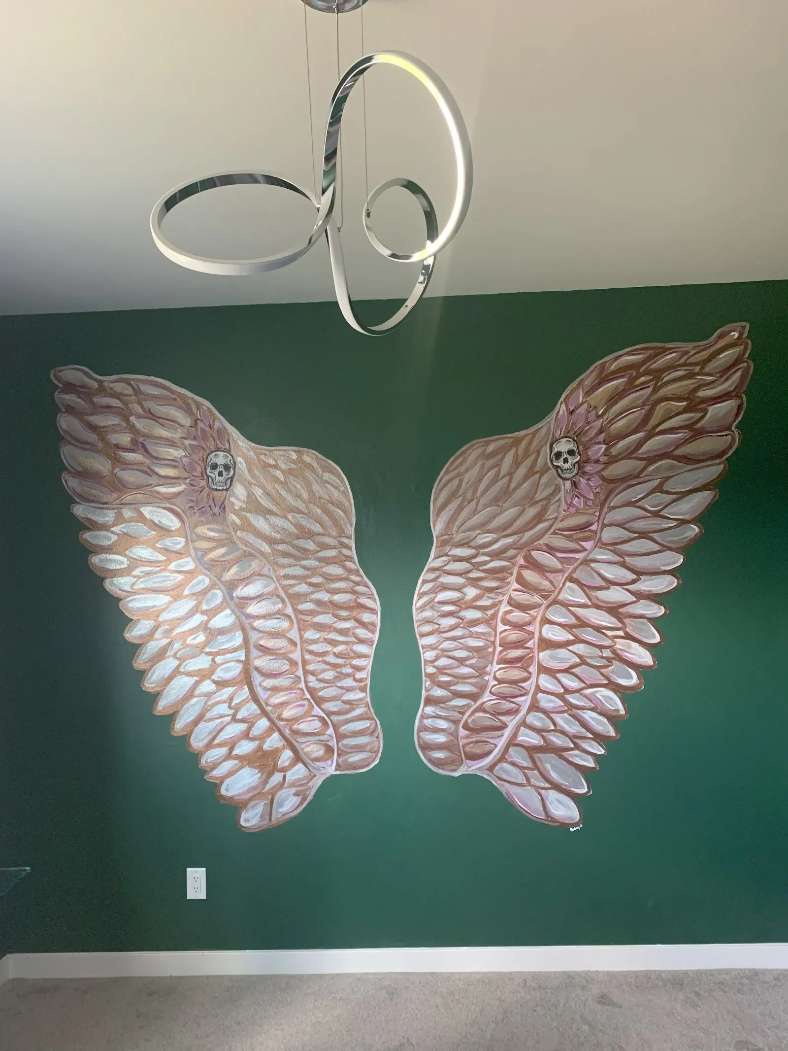 Winged Skulls with Feathered Souls Mural in Madison, WI