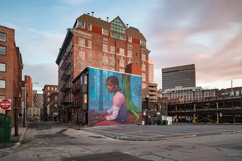 Misty Blue (2016) by Andrew Hem. Mural produced by The Avenue Concept in Providence, RI