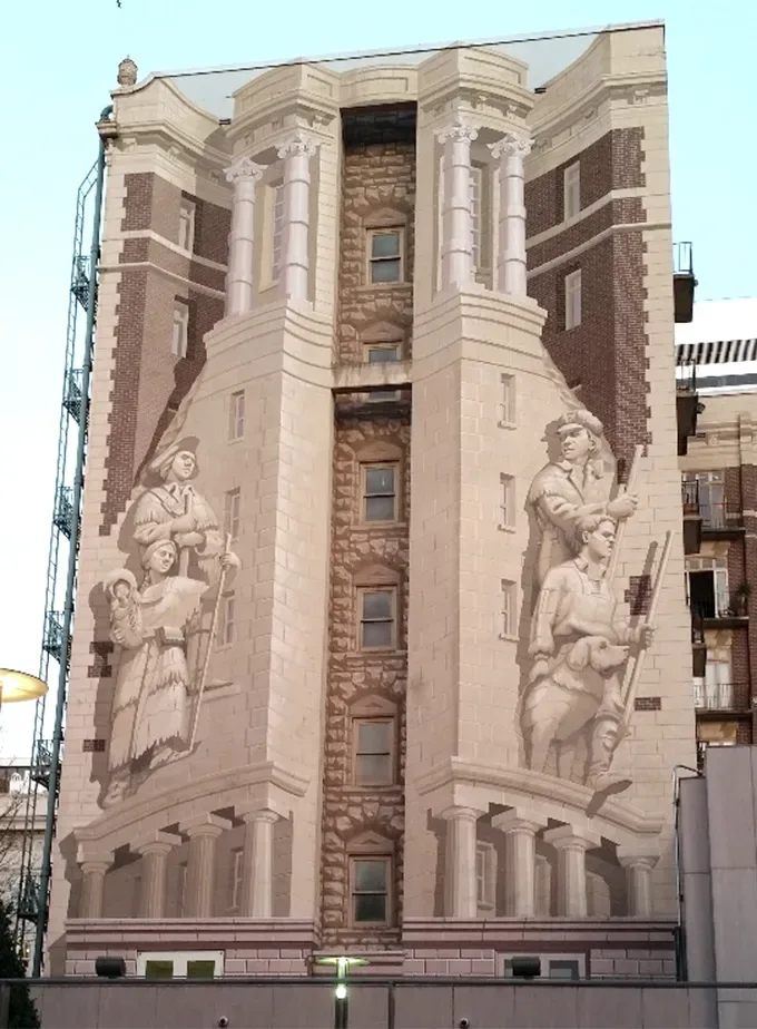 Oregon Historical Society mural by Richard Haas in Portland, OR