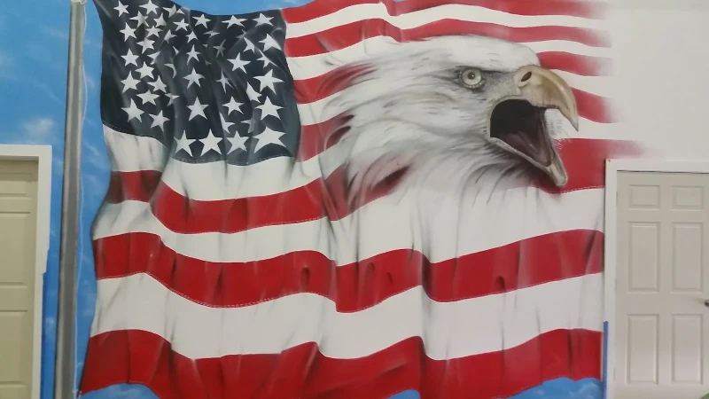 Bald Eagle with American Flag Mural in St. Petersburg, FL