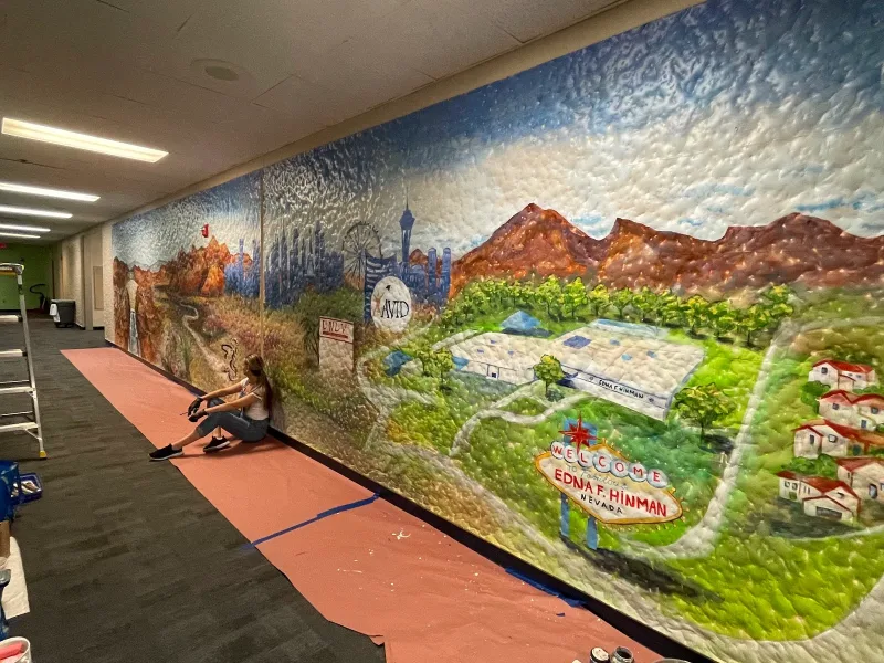Edna Hinman Valley Landscape with Mountain Vista Mural in Henderson, NV
