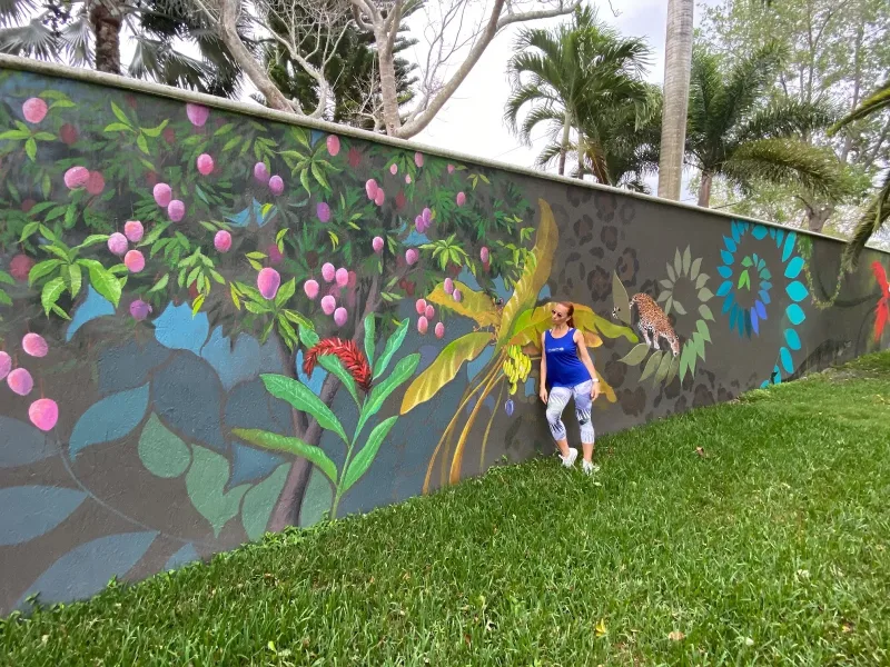 Tropical Wildlife and Flowering Garden Mural in West Palm Beach, FL in West Palm Beach