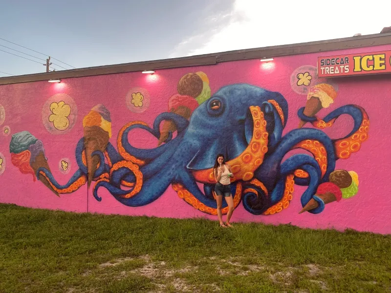 Blue Octopus with Ice Cream Cones Mural in Cape Coral, FL