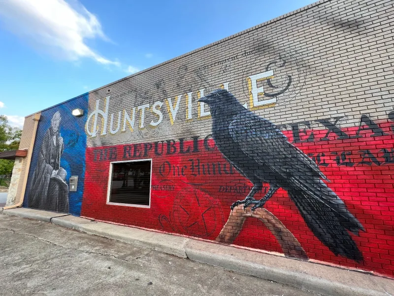 Eagle Over Patriotic Red and Blue Mural in Fort Worth, TX