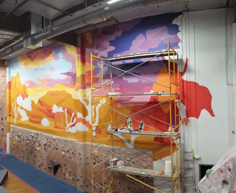 Desert Sunset with Dramatic Cloud Formation Mural in Glendale, CA