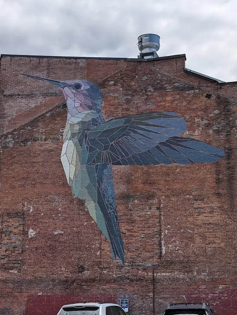 Stained Glass Hummingbird Mural in Burlington, VT in Burlington