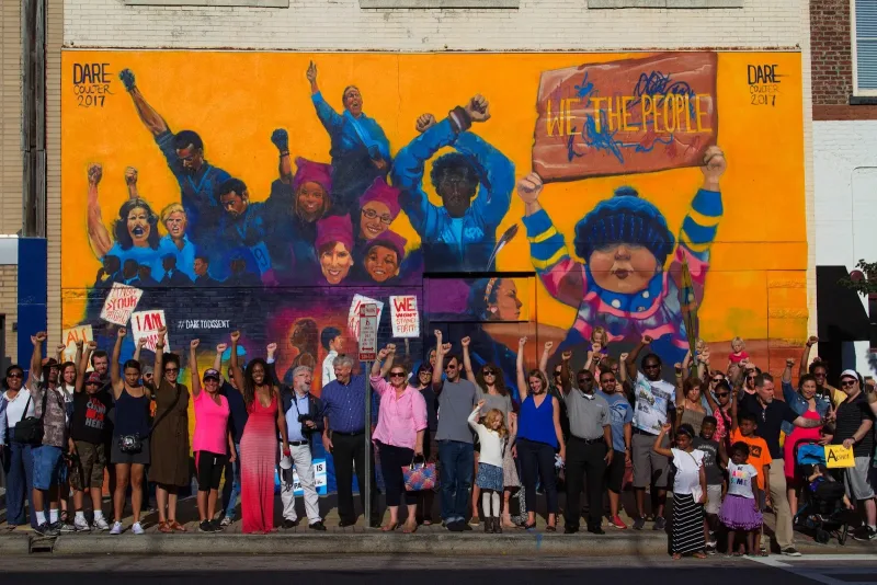 Dare Coulter #DareToDissent mural for ACLU of North Carolina - Mural Artist