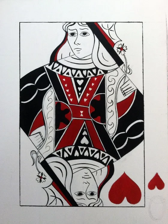 Queen of Hearts Playing Card Design Mural in Atlanta, GA