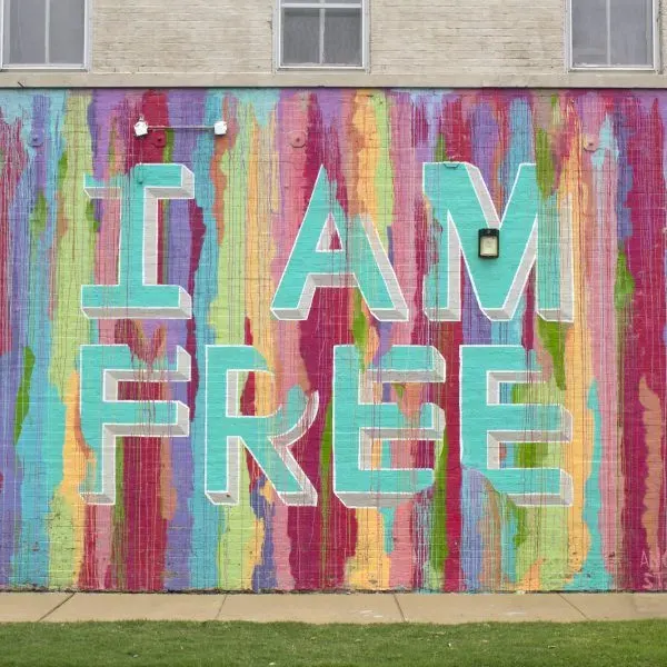 "I am Free" mural by Erin Miller Wray in Memphis, TN