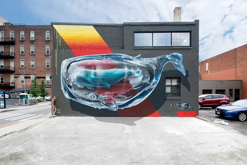 "Detecting machine n°1" mural by NEVERCREW (2015) in Rochester, NY in Rochester