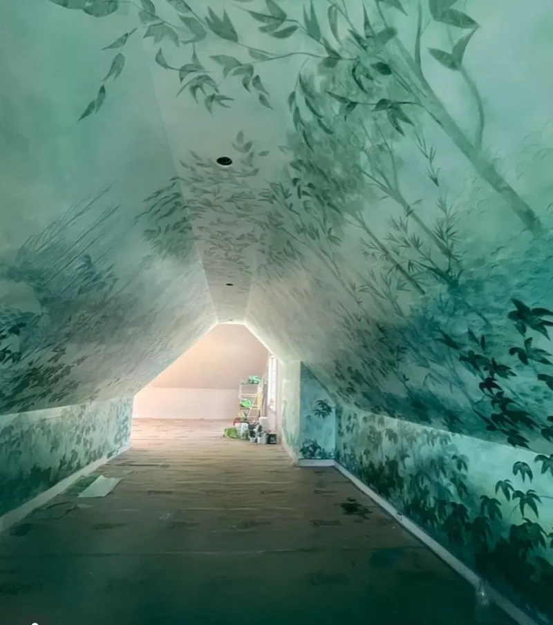 Leafy Tunnel Towards Light Mural in Stamford, CT