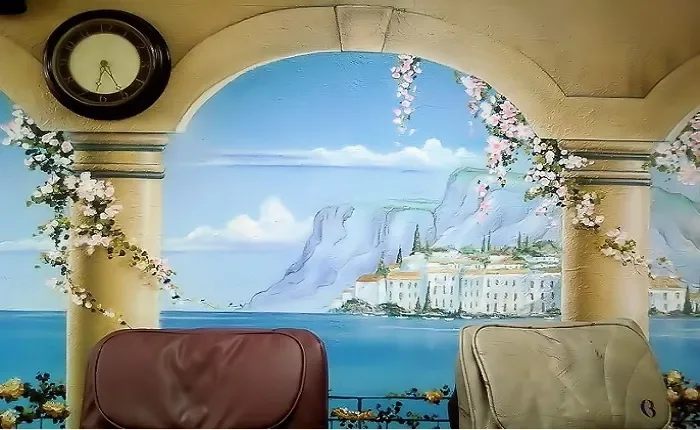 Coastal Mediterranean Archway with Flowering Vines Mural in Albuquerque, NM