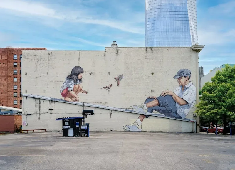 Healthy Aging mural by Ernest Zacharevic in Houston, TX in Houston