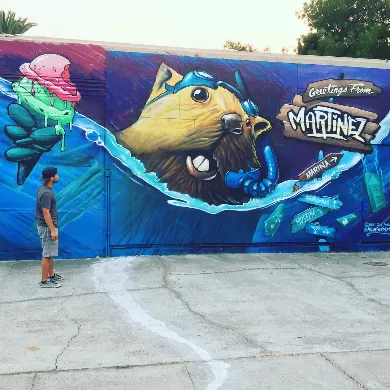 Greetings Beaver Mural | mARTinez Public Art in Concord, CA