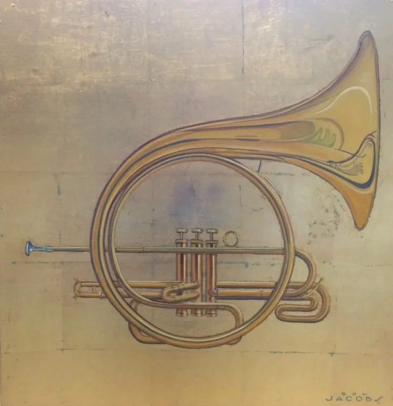 Golden Brass Trumpet on Neutral Ground Mural in Jackson, MS