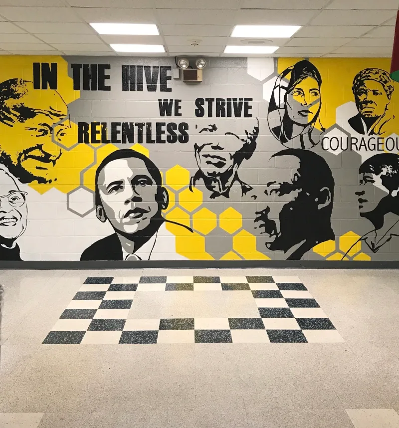 In the Hive We Strive Relentless Mural in Washington, DC