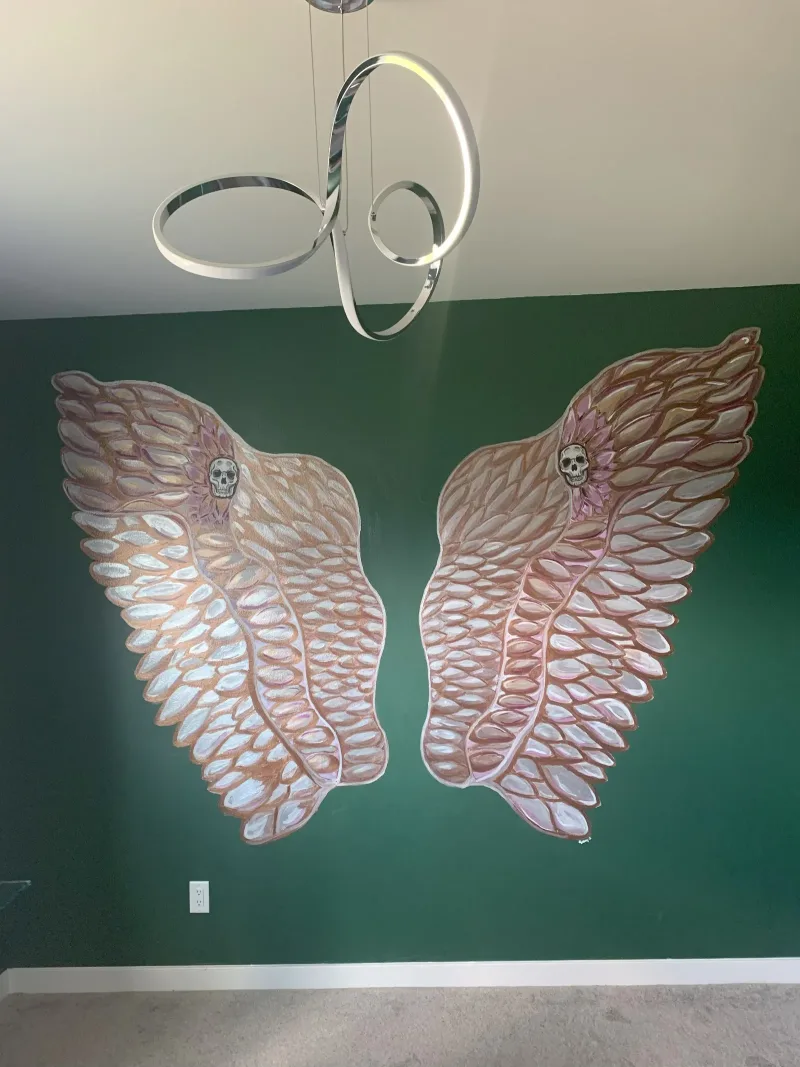 Winged Skulls with Feathered Souls Mural in Madison, WI