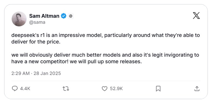 Fig: Sam Altman's Tweet