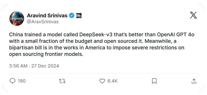 Fig: Arvaind Sriniva's Tweet