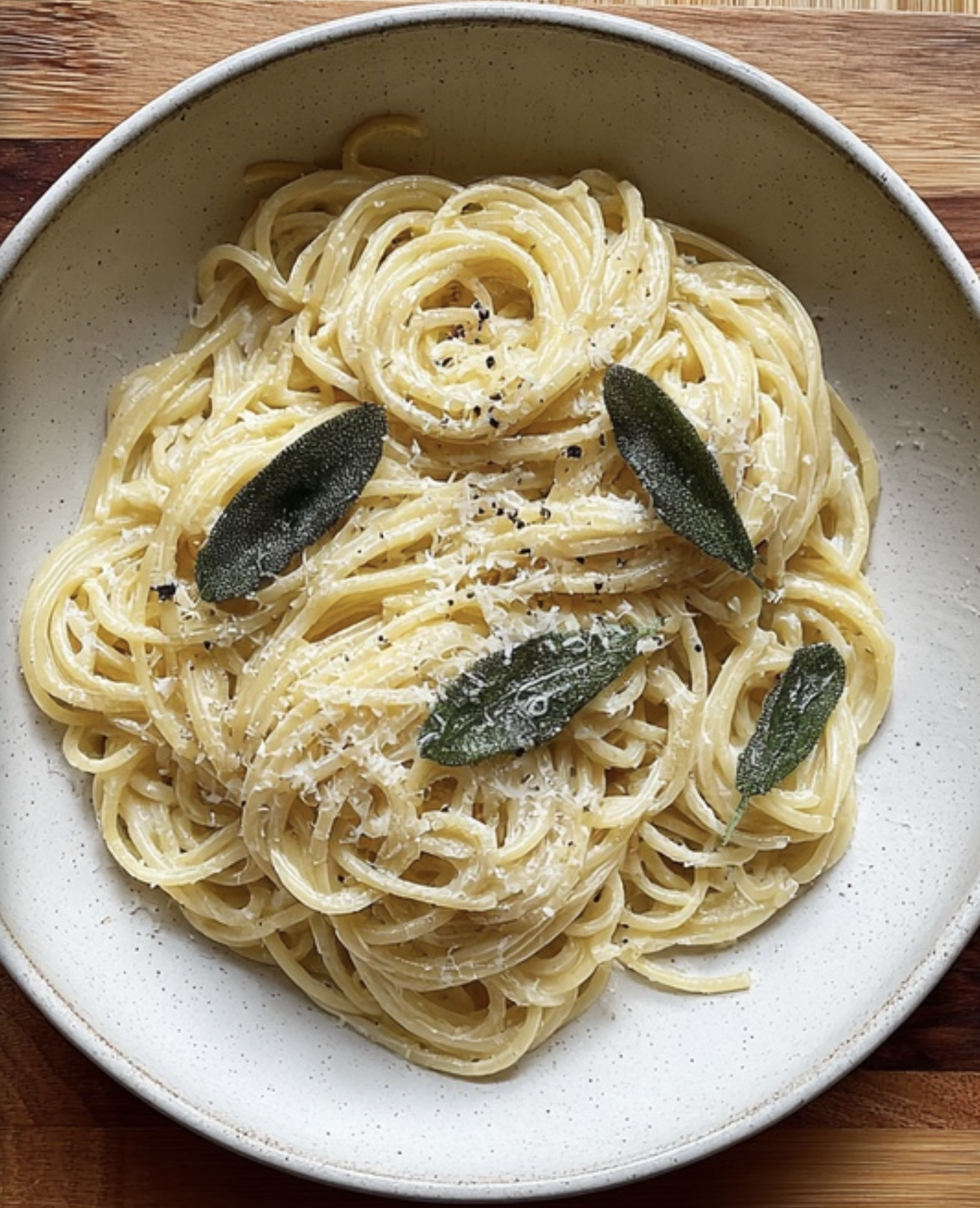 Spaghetti with Butter, Lemon & Sage