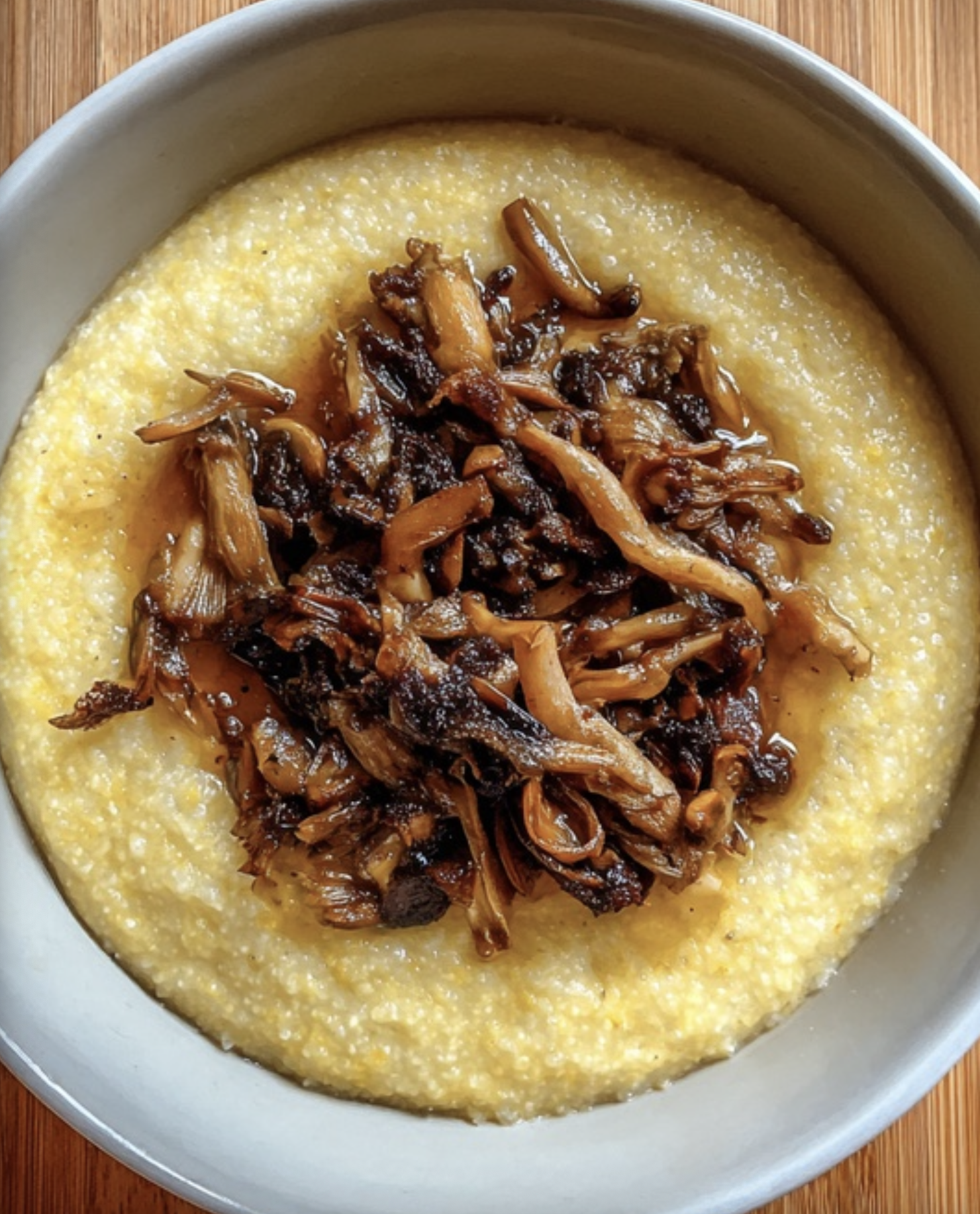 Mushrooms on Polenta (Funghi su Polenta)