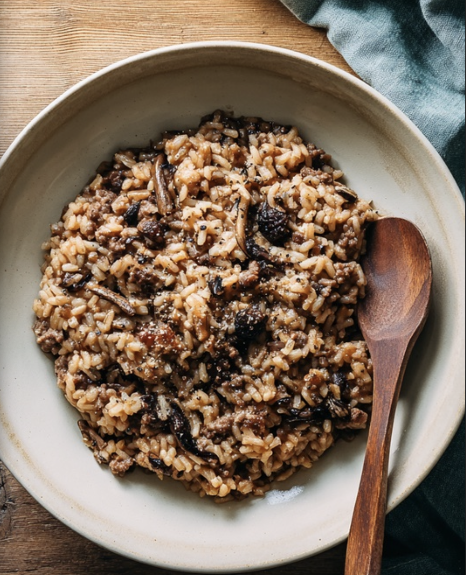 Porcini Mushroom and Sausage Risotto