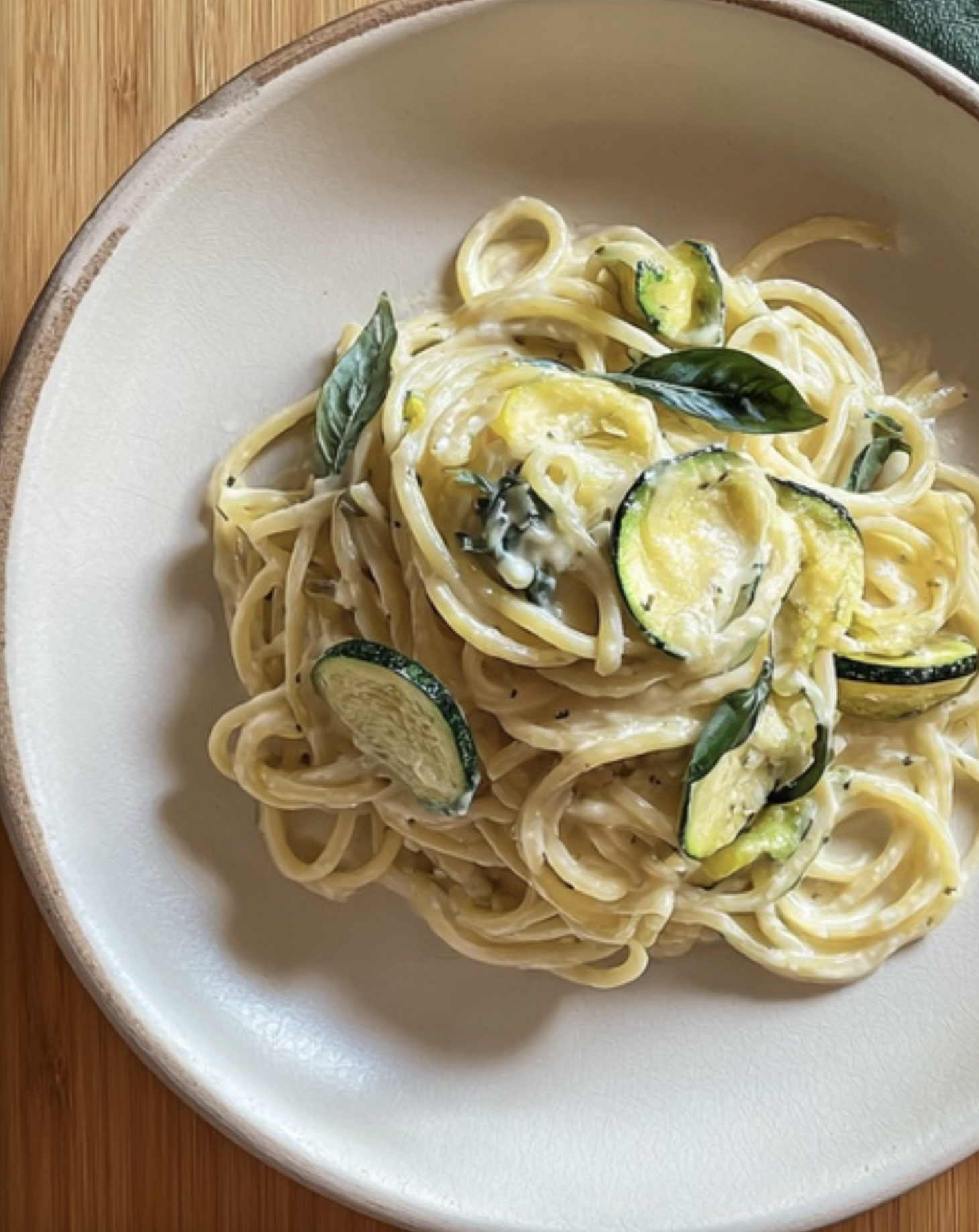 Spaghetti with Courgettes & Provolone Cheese (Spaghetti alla Nerano)