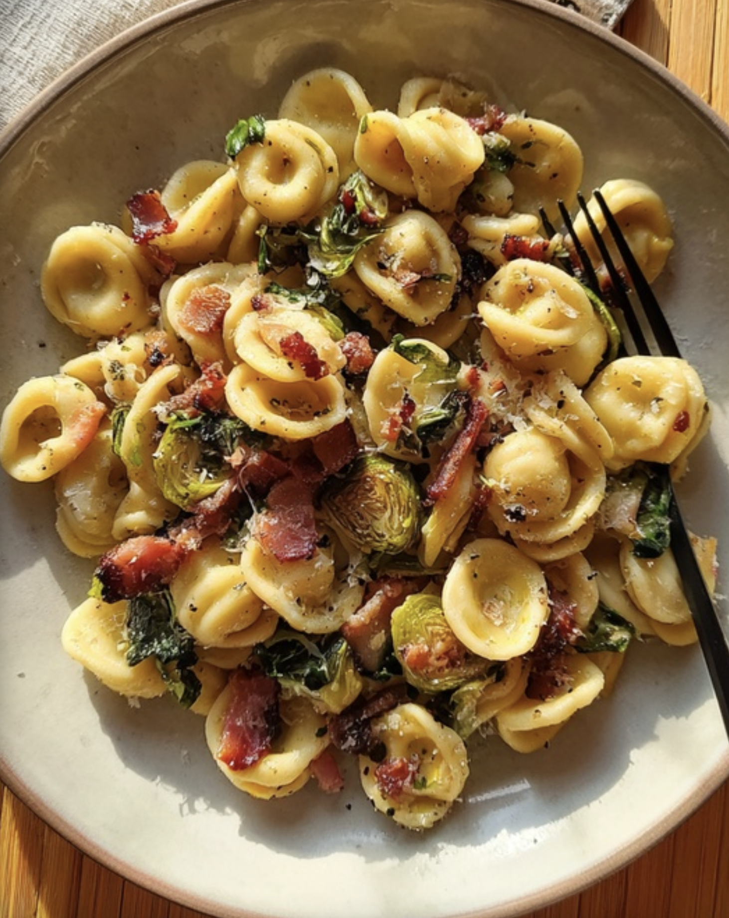 Pasta with Brussels Sprouts & Pancetta
