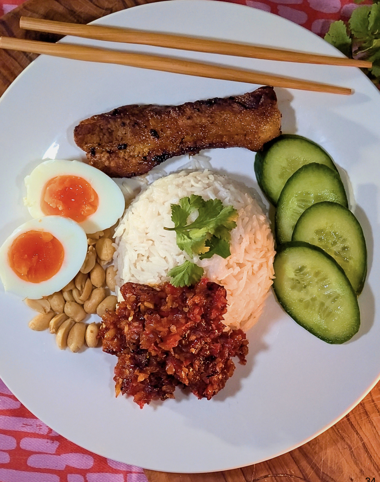 Malaysian Coconut Rice and Spicy Sambal