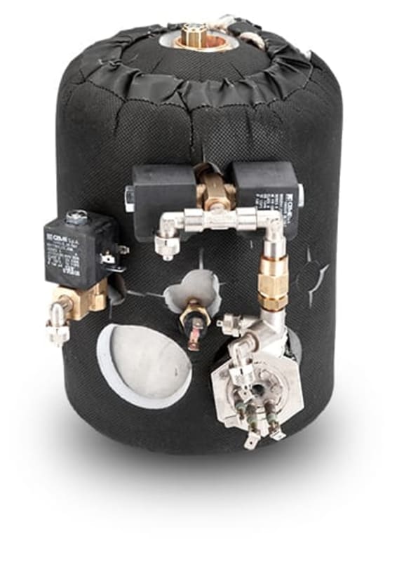 Self-cleaning stainless steel boiler