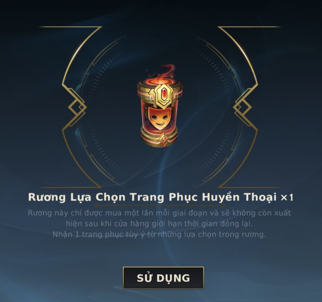Rương Lựa Chọn Trang Phục Huyền Thoại 
