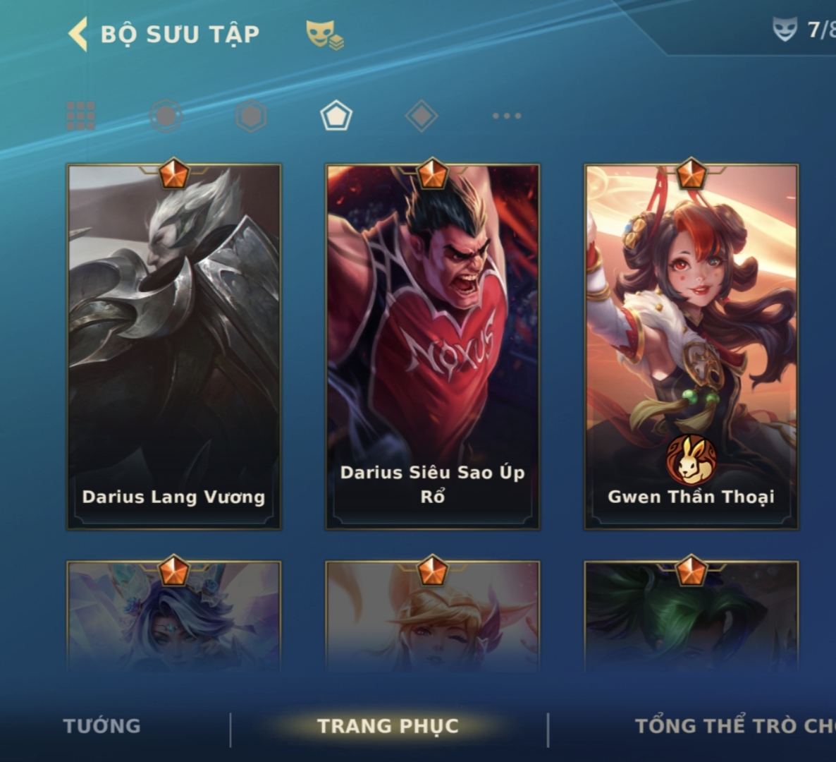 Ảnh tài khoản Skin Ngộ Không Ngọc Long, Gwen Thần Thoại, Darius  Lang Vương, Siêu Sao Úp Rổ - thumbnail 2