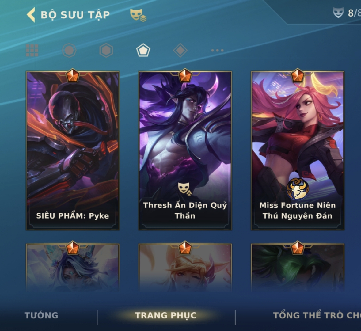 Ảnh tài khoản Skin Ngộ Không Ngọc Long, Siêu Phẩm : Pyke, Thresh Ẩn Diện Quỷ Thần, MissFortune Niên Thú Nguyên Đán - thumbnail 2