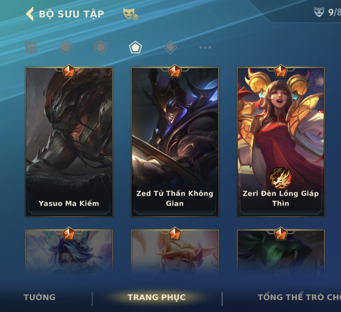 Ảnh tài khoản Skin Ngộ Không Ngọc Long, Yasuo Ma Kiếm, Zed Tử Thần Không Gian, Zeri Đèn Lồng Giáp Thìn  - thumbnail 2