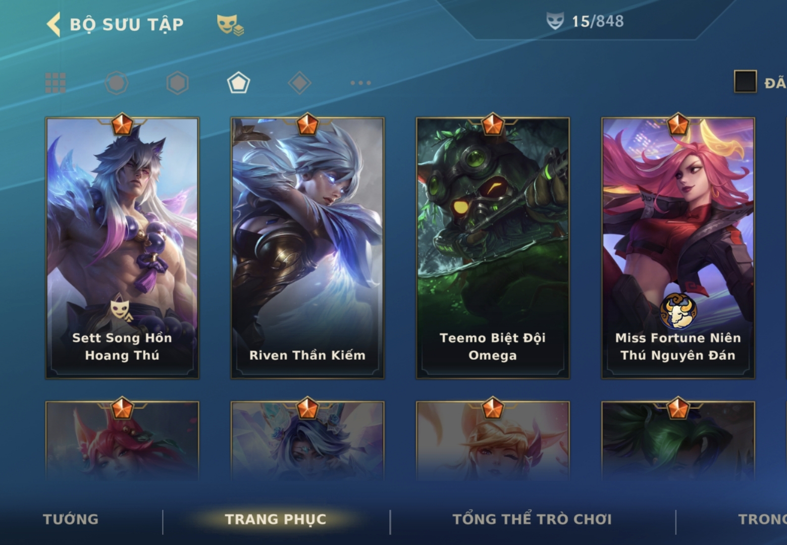 Ảnh tài khoản Skin Ngộ Không Ngọc Long, Song Hồn, Biệt Đội Omega, Riven Thần Kiếm, Miss Niên Thú Nguyên Đán  - thumbnail 2